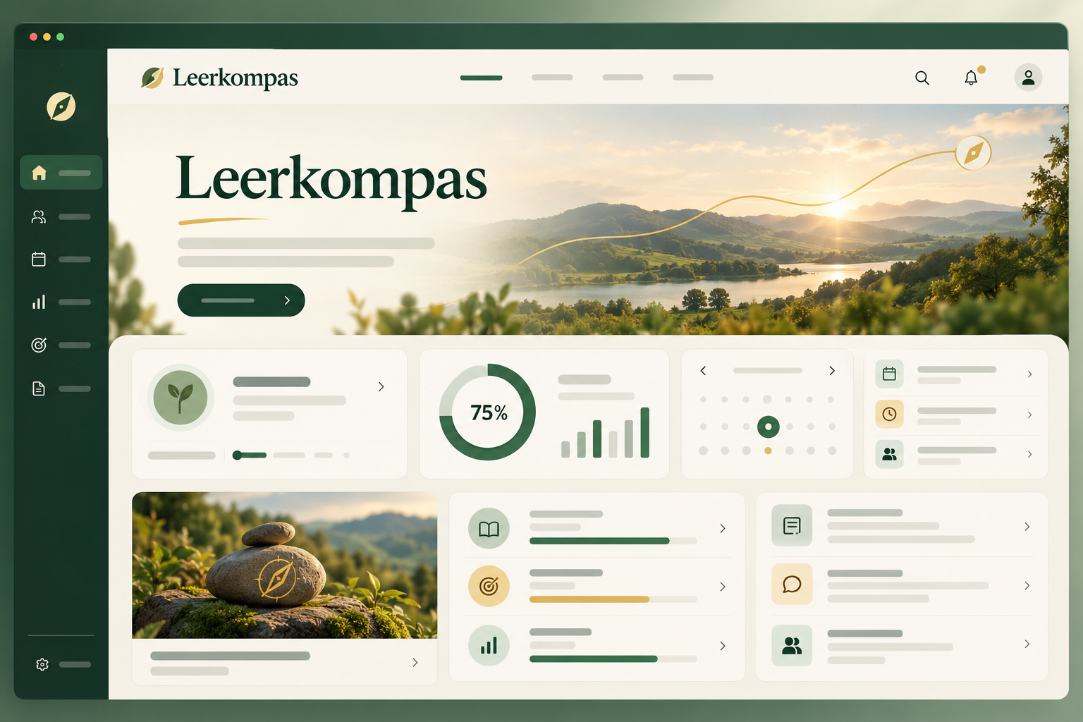 Voorbeeld van de Leerkompas website en het ouderportaal